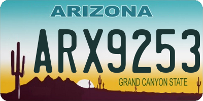 AZ license plate ARX9253