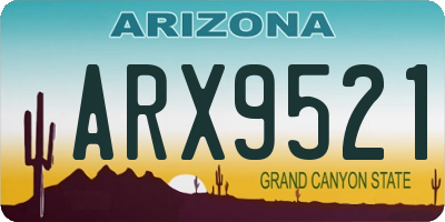 AZ license plate ARX9521