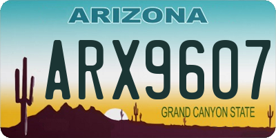 AZ license plate ARX9607