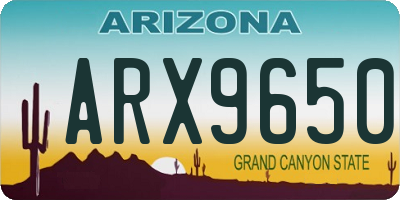 AZ license plate ARX9650