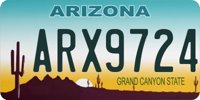 AZ license plate ARX9724