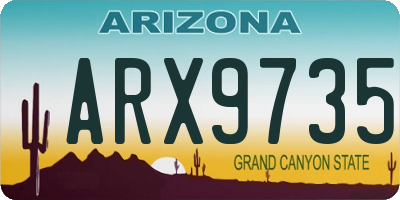 AZ license plate ARX9735