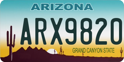 AZ license plate ARX9820