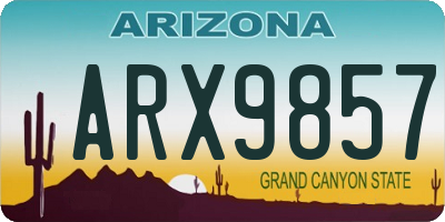 AZ license plate ARX9857