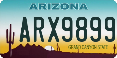 AZ license plate ARX9899