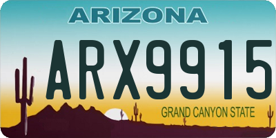 AZ license plate ARX9915