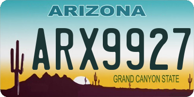 AZ license plate ARX9927
