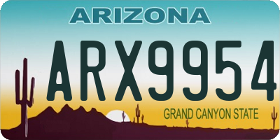AZ license plate ARX9954