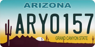 AZ license plate ARY0157