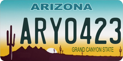 AZ license plate ARY0423