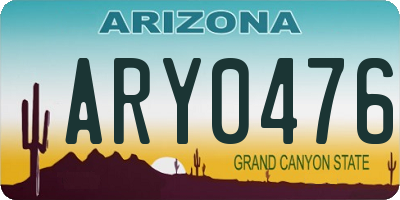 AZ license plate ARY0476