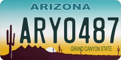 AZ license plate ARY0487