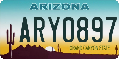 AZ license plate ARY0897