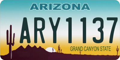 AZ license plate ARY1137