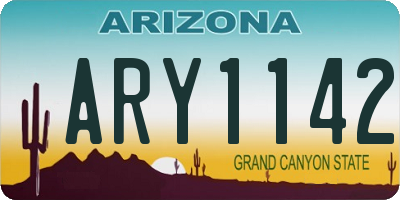 AZ license plate ARY1142