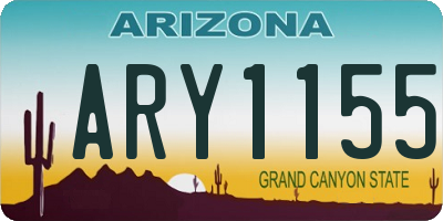 AZ license plate ARY1155
