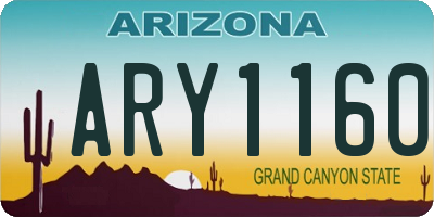 AZ license plate ARY1160
