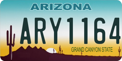 AZ license plate ARY1164