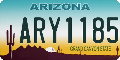 AZ license plate ARY1185