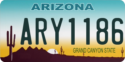 AZ license plate ARY1186