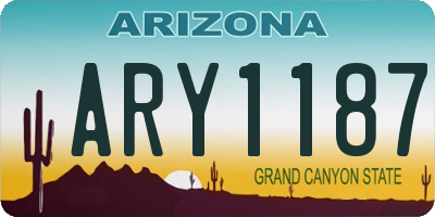 AZ license plate ARY1187