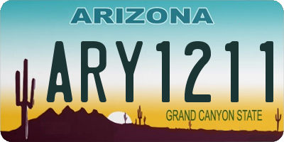 AZ license plate ARY1211