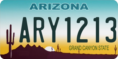 AZ license plate ARY1213