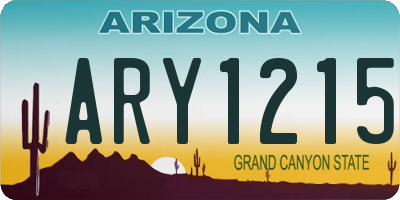 AZ license plate ARY1215