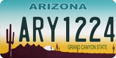 AZ license plate ARY1224