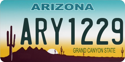 AZ license plate ARY1229