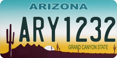 AZ license plate ARY1232