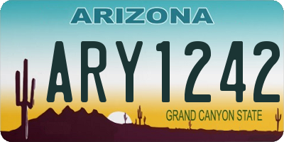 AZ license plate ARY1242