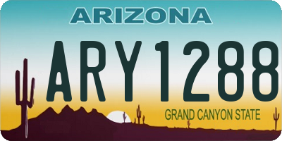 AZ license plate ARY1288