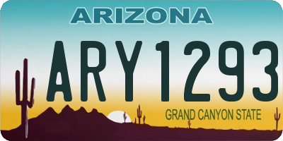 AZ license plate ARY1293
