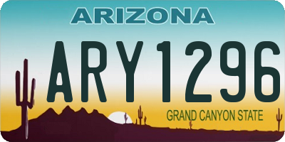AZ license plate ARY1296