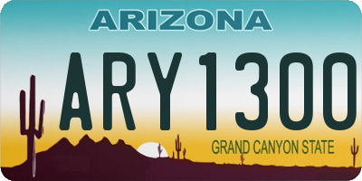 AZ license plate ARY1300