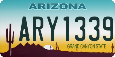 AZ license plate ARY1339