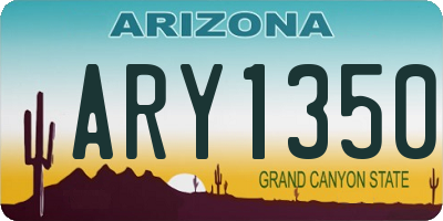 AZ license plate ARY1350
