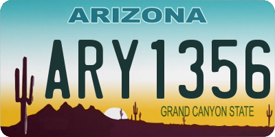 AZ license plate ARY1356