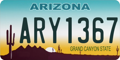 AZ license plate ARY1367