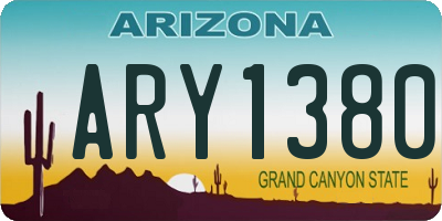 AZ license plate ARY1380