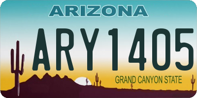 AZ license plate ARY1405