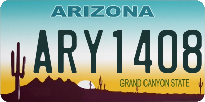 AZ license plate ARY1408