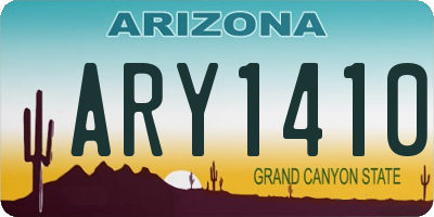 AZ license plate ARY1410
