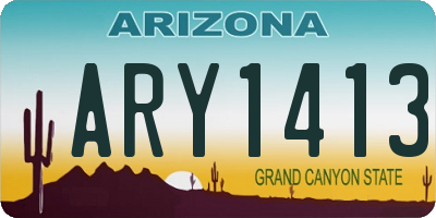 AZ license plate ARY1413
