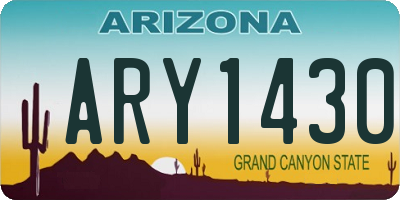 AZ license plate ARY1430