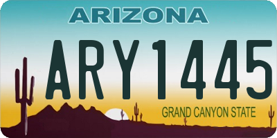 AZ license plate ARY1445