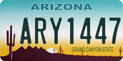 AZ license plate ARY1447