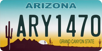 AZ license plate ARY1470