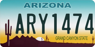 AZ license plate ARY1474